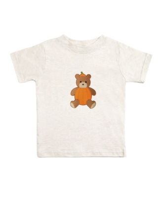 Big Boys Pumpkin Teddy Bear Patch Short Sleeve T-Shirt