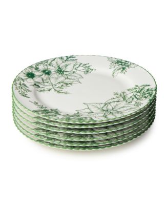 Winter Evergreen Dinner Plates, Set of 6