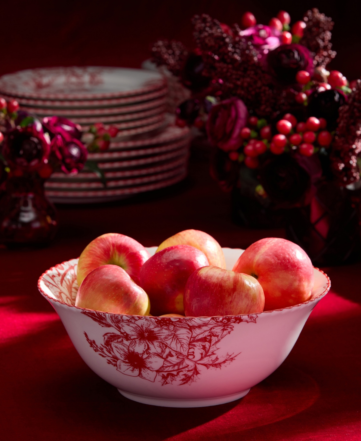 Certified International Crimson Noel Deep Bowl