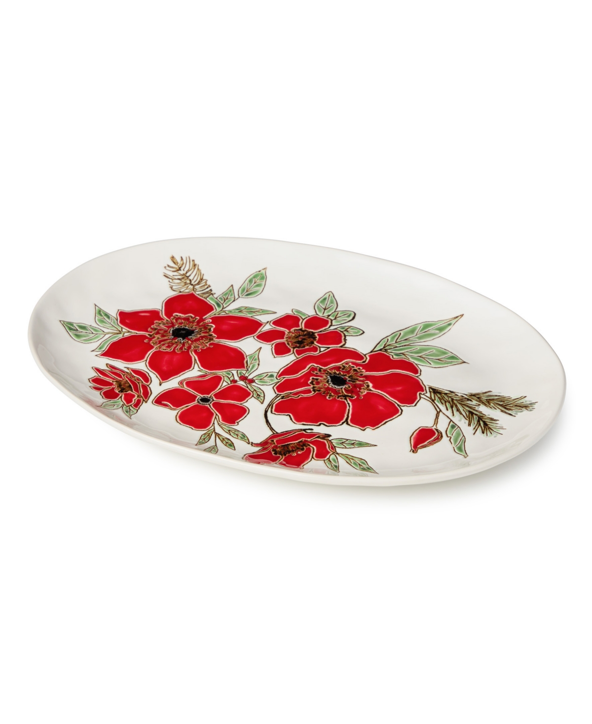 Certified International Festive Blooms Oval Platter