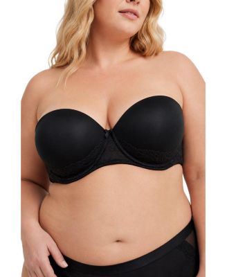 Women's Plus Size Strapless Push-Up Smooth Lace Bra