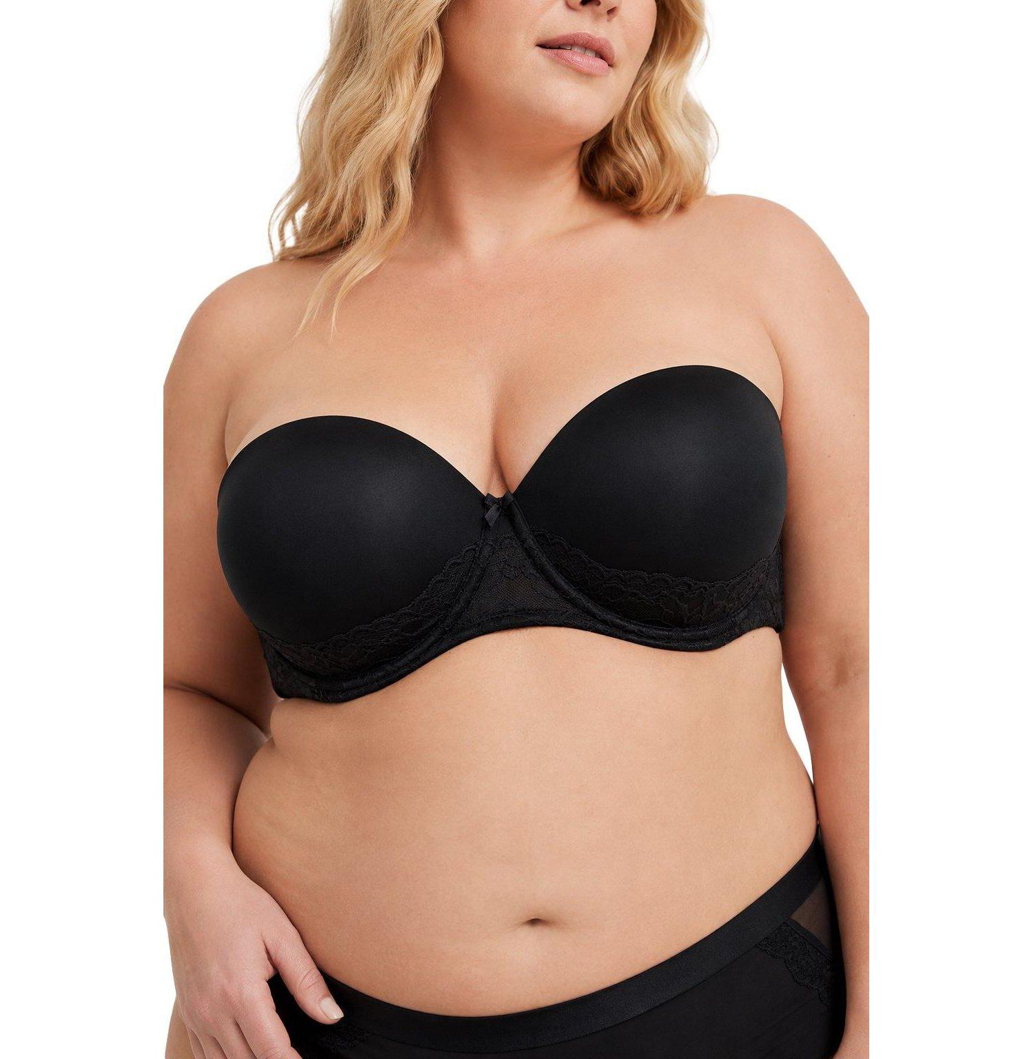 Women's Plus Size Strapless Push-Up Smooth Lace Bra