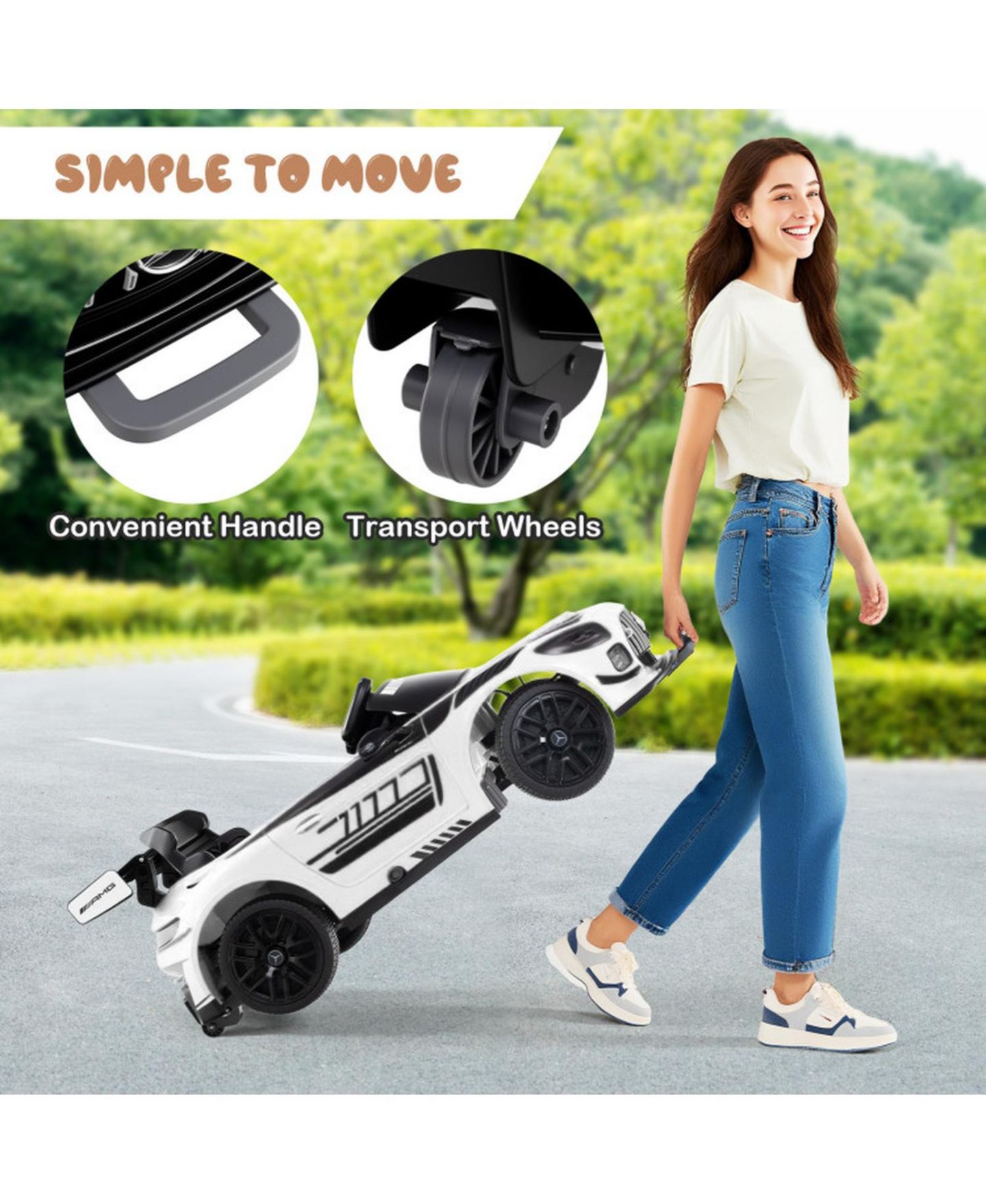 Детская игрушка HONGGE 12V Sports Car Remote Control with Adjustable Speed Ride-On, Ages 3-7, цвет: Белый — фото 8