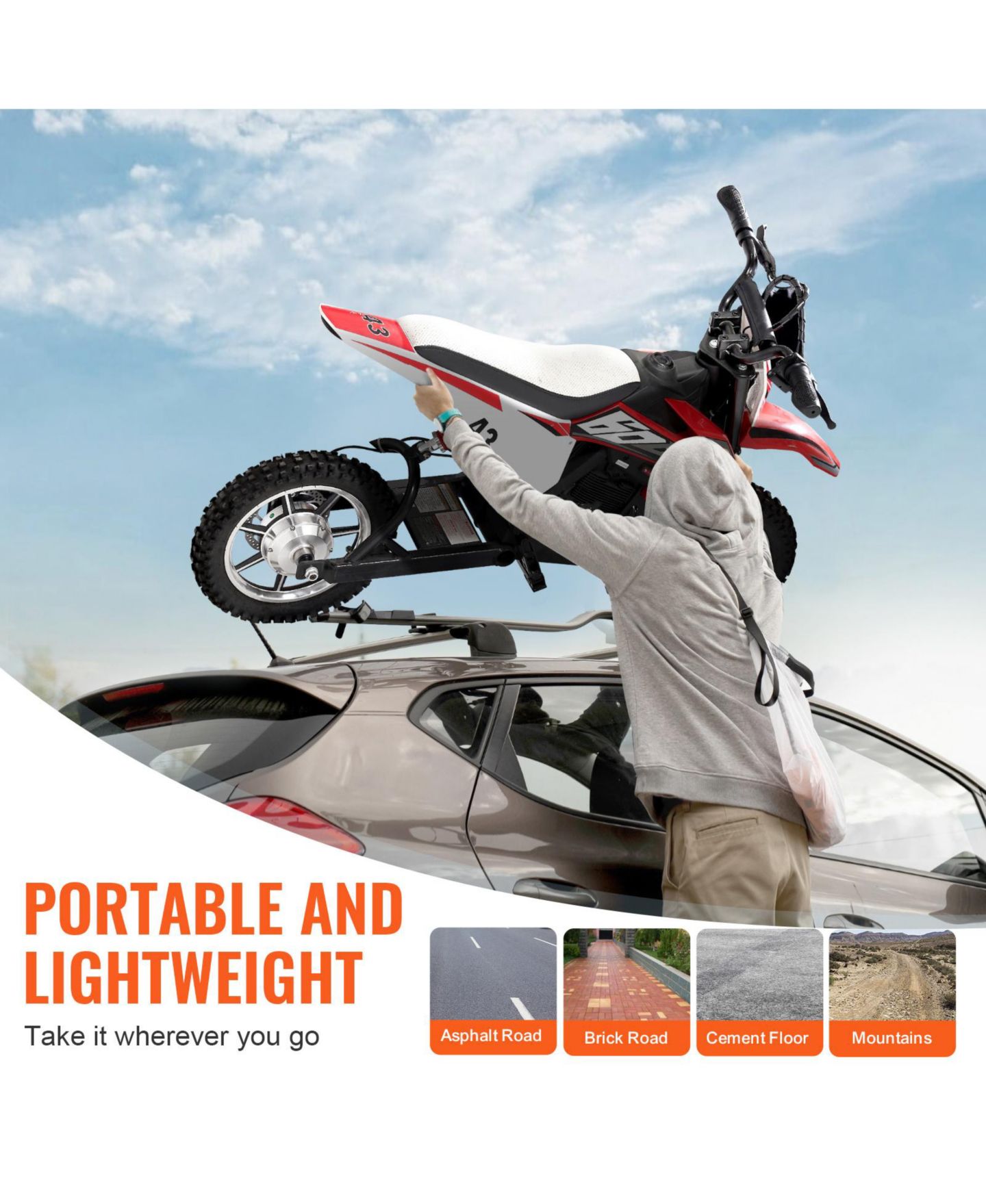 Детские игрушки HONGGE Electric Ride-On Motorcycle 36V Powered 15.5 mph Treaded Tires, 175 lbs Capacity, Ages 14+, цвет: Чёрный — фото 10