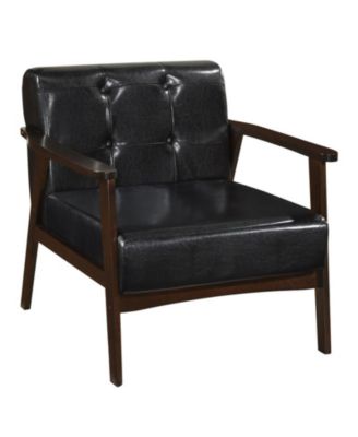Oversized Accent Chair with Rubber Wood Frame and Button-Tufted Backrest