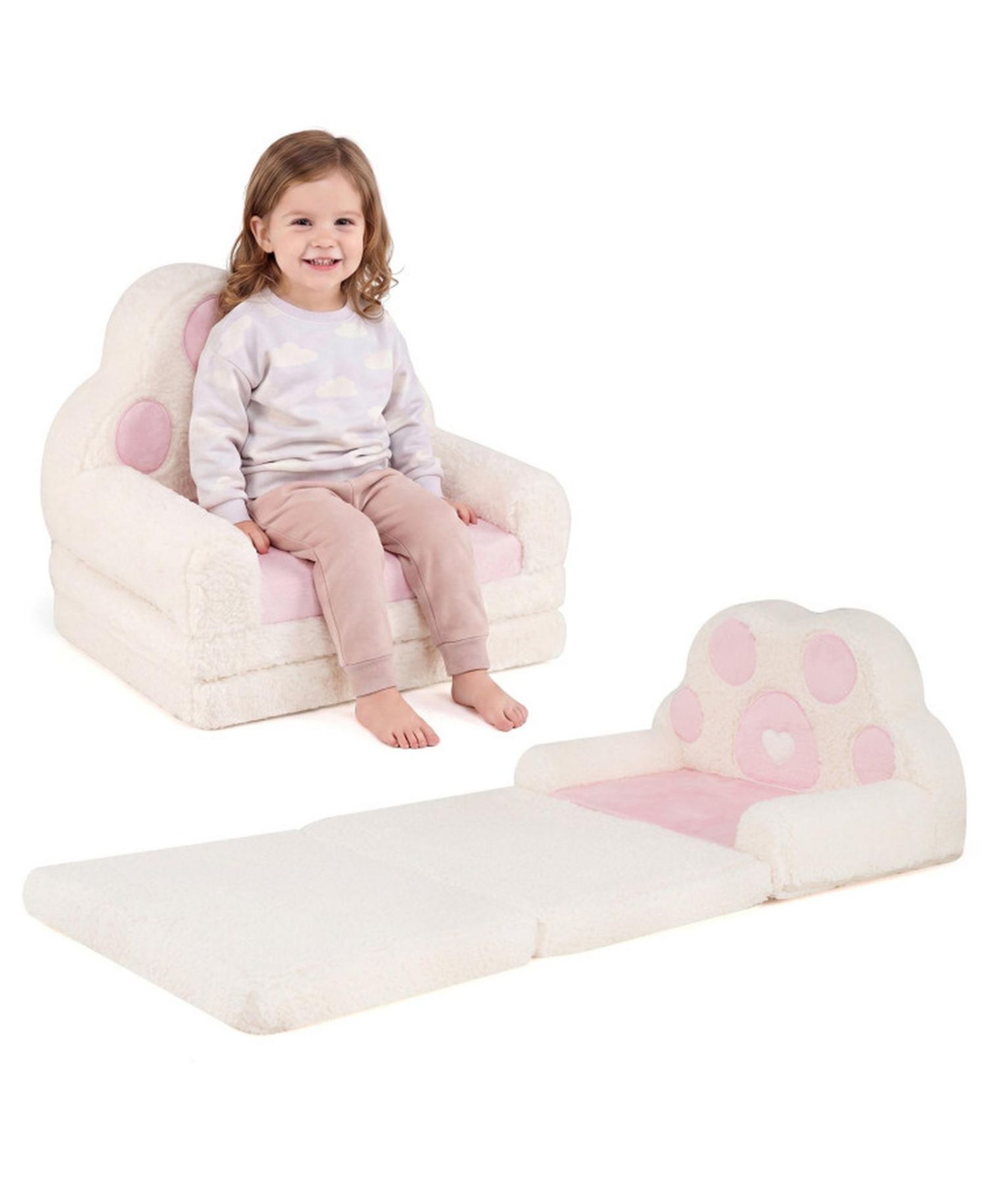 2-in-1 Convertible Kids Sofa and Lounger with Removable Washable Cover
