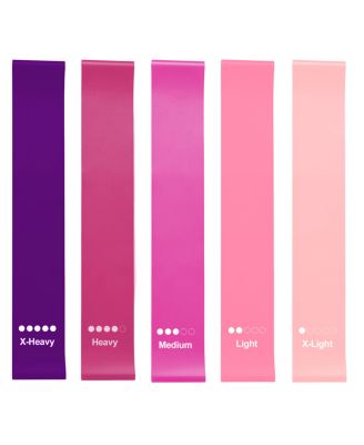 5-Piece Loop Resistance Bands Set with Carry Bag, TPE Exercise Bands in 5 Levels for Yoga, Strength Training, Fitness and Rehab