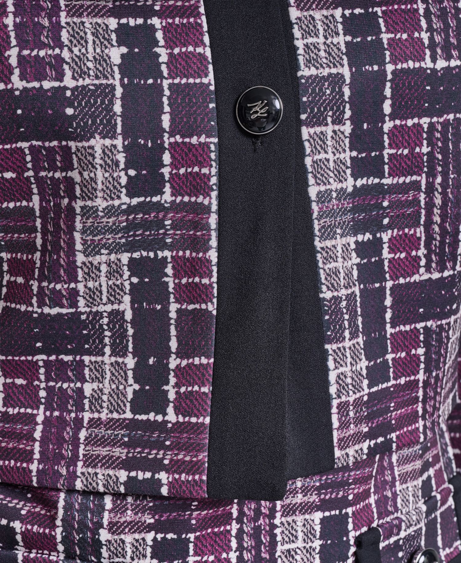 Women's Plaid Cropped Ponte Jacket