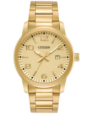 Citizen - Men's Quartz Gold-Tone Stainless Steel Bracelet Watch 42mm BI1022-51P