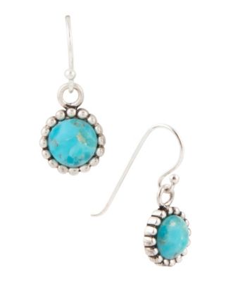 Hope Floats Blue Turquoise Silver Earrings