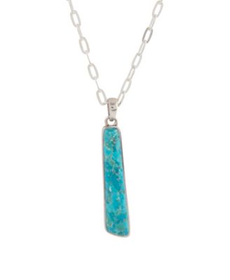 Pueblo Blue Turquoise and Silver Pendant Necklace