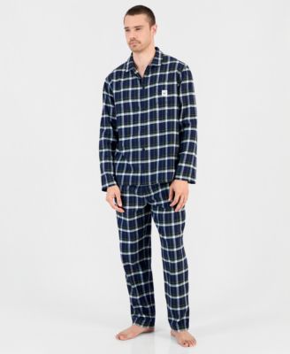 Men's Flannel Plaid Button-Front Top and Pajama Pants, 2-Piece Set