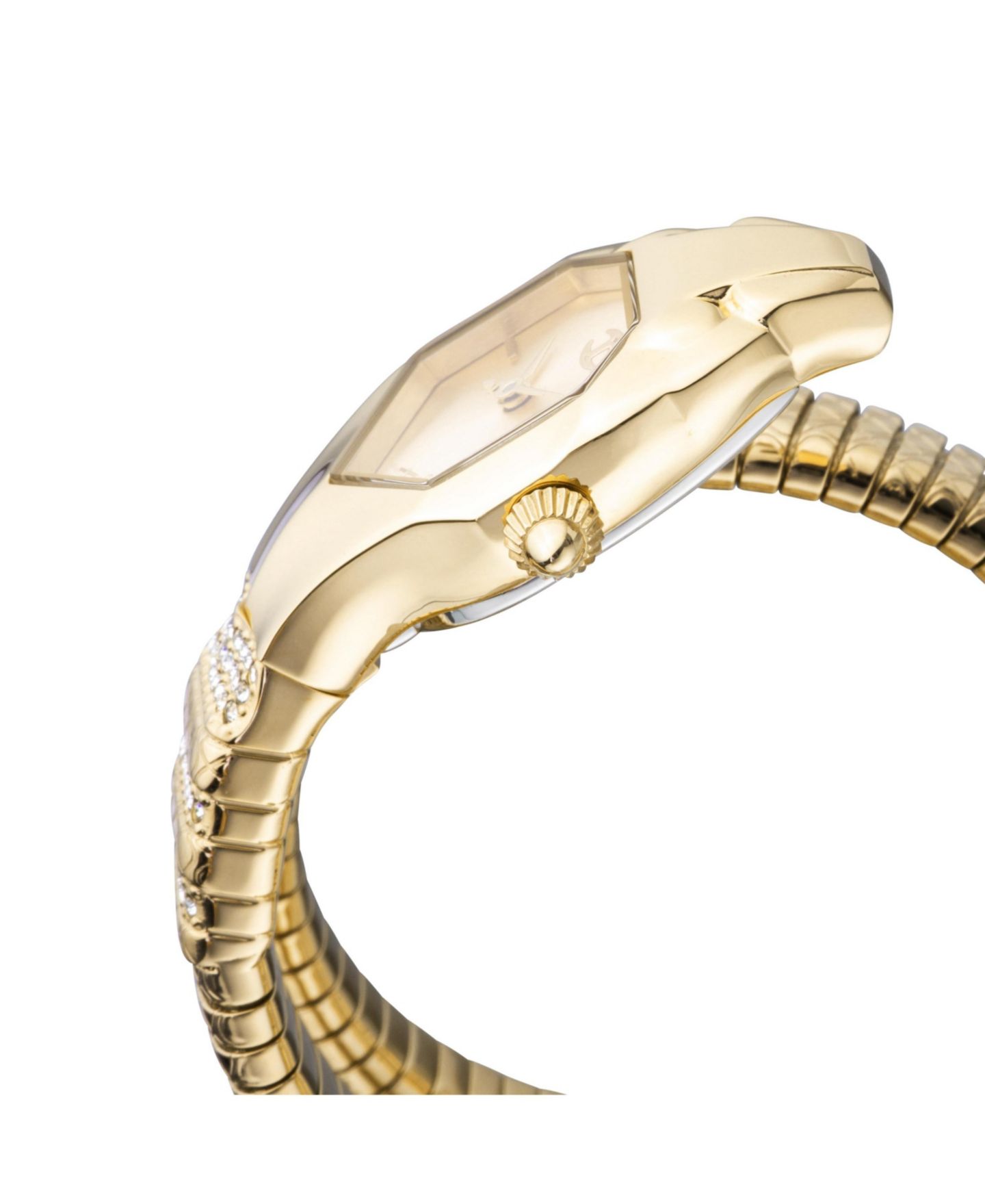 Женские часы Just Cavalli Glam Snake Quartz IP Stainless Steel Bracelet Watch, цвет: Золотой — фото 3