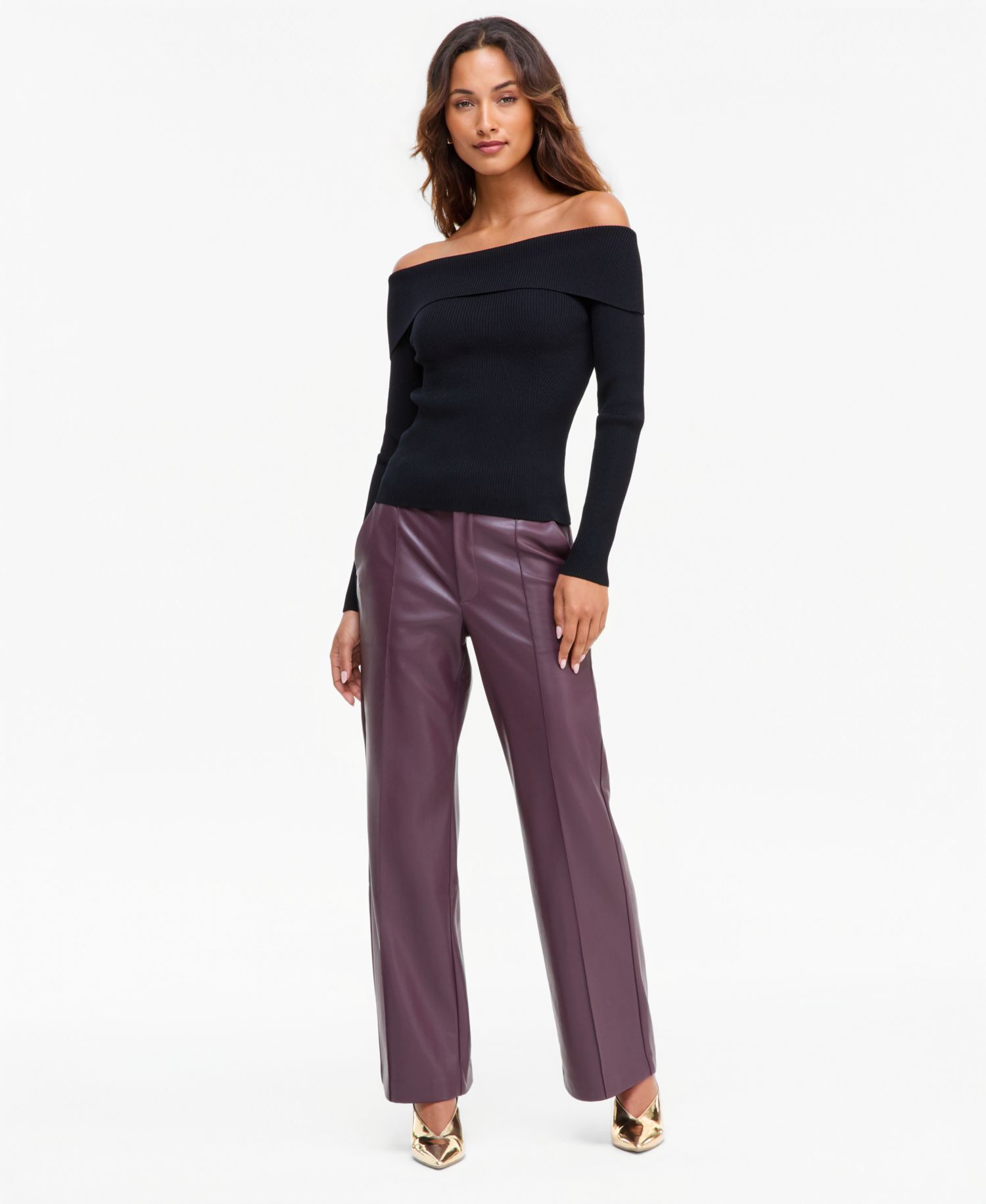 Women's Off-the-Shoulder Ribbed Sweater