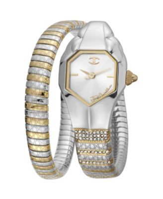 Women's Glam Snake Quartz Stainless Steel Bracelet Watch
