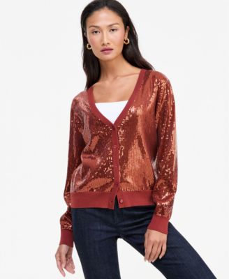 Women's Sequin V-Neck Cardigan