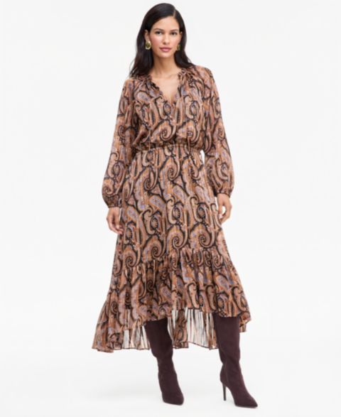 Женское платье I.N.C. International Concepts Long-Sleeve Printed High-Low, цвет: Helena Paisley
