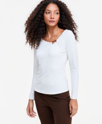 Women's Hardware Detail Long-Sleeve Top