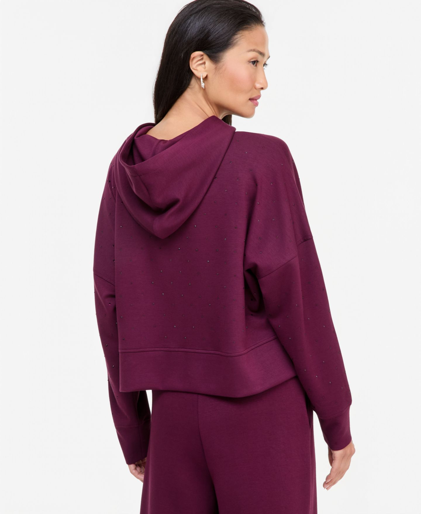 Женское худи I.N.C. International Concepts Shine Rhinestone Pullover, цвет: Ягодный винный — фото 3