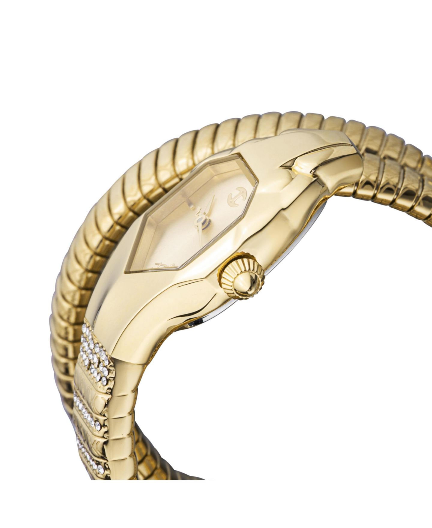 Женские часы Just Cavalli Glam Snake Quartz IP Stainless Steel Bracelet Watch, цвет: Золотой — фото 3