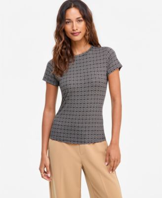 Women's Geometric-Print Crewneck Top