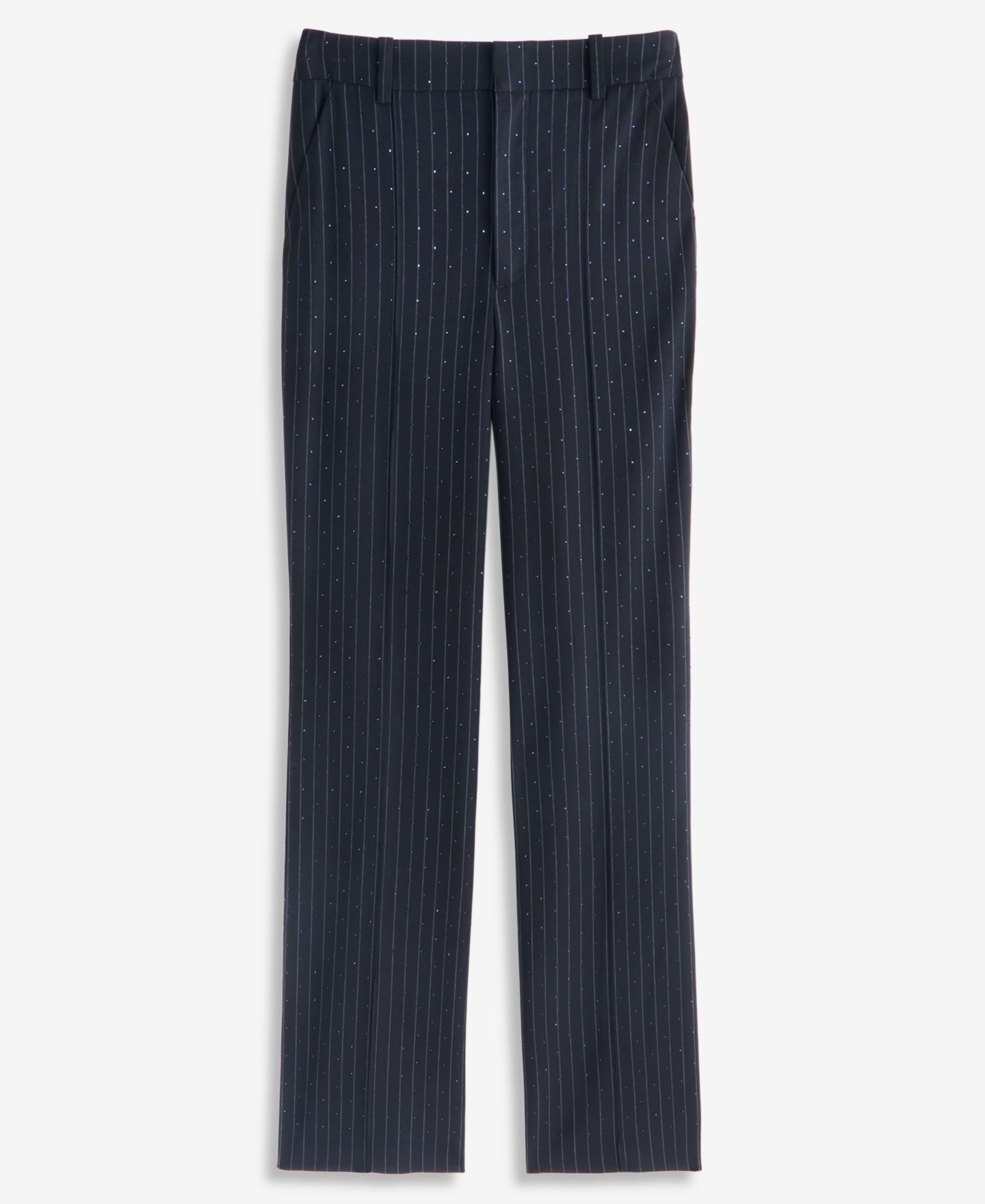 Женские брюки I.N.C. International Concepts Crystal Embellished Pinstripe Wide-Leg, цвет: Индиго ночной — фото 7