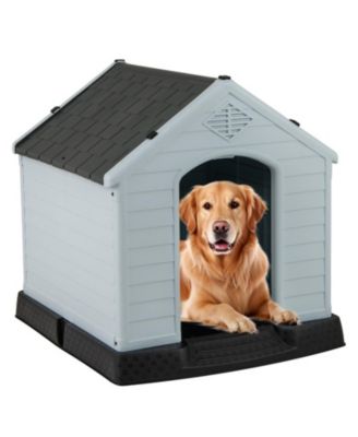 Waterproof Plastic Dog House with Elevated Floor for Small Dogs