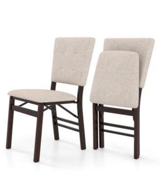 Set of 2 Foldable Armless Dining Chairs with Padded Seat and Tilt Backrest