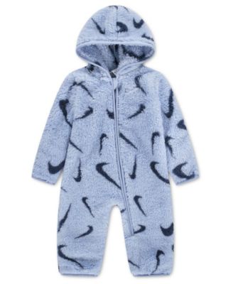 Baby Boys' and Baby Girls' Hooded Printed High-Pile Fleece Coverall