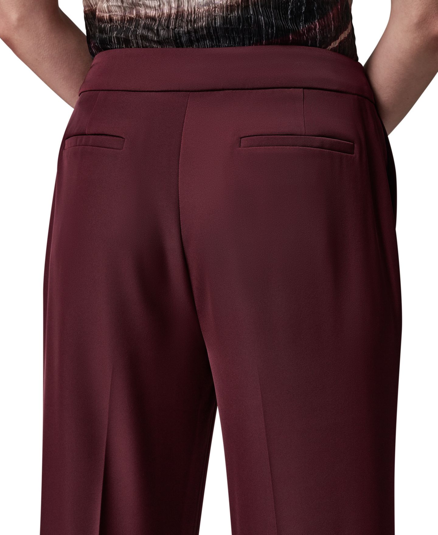 Женские брюки Donna Karan New York Petite High-Waisted Wide-Leg, цвет: Чёрный вишнёвый — фото 8