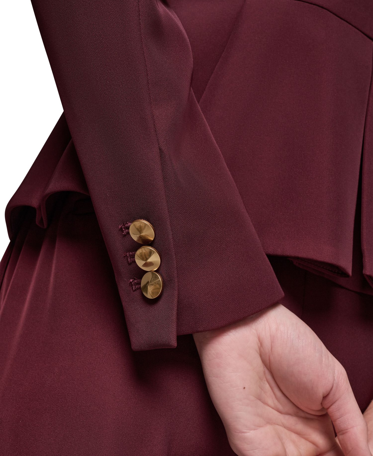 Women's Petite Collarless Peplum Blazer