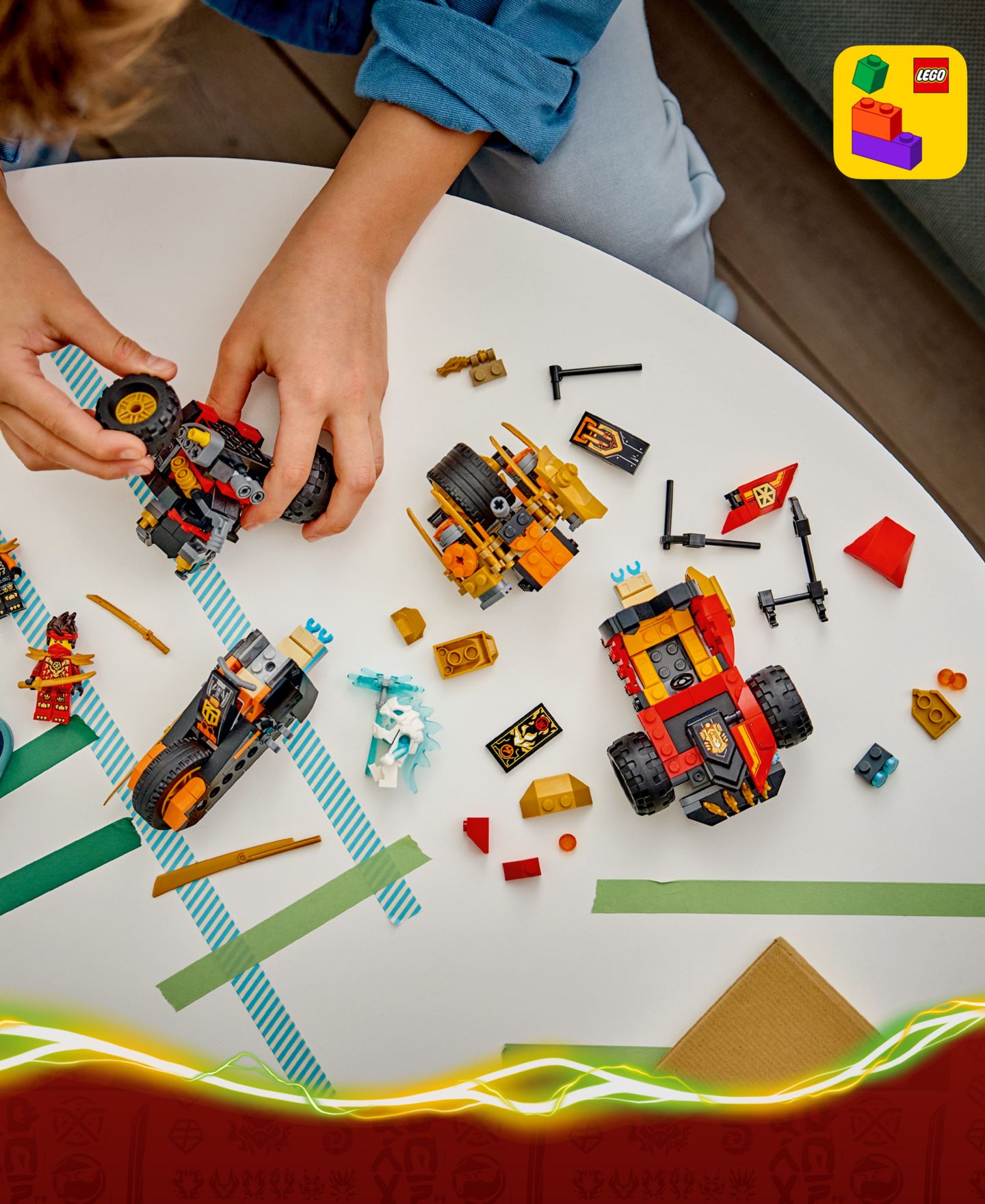Детские конструкторы LEGO® Ninjago Kai and Cole's Combiner Vehicles 71864, 394 Pieces — фото 6