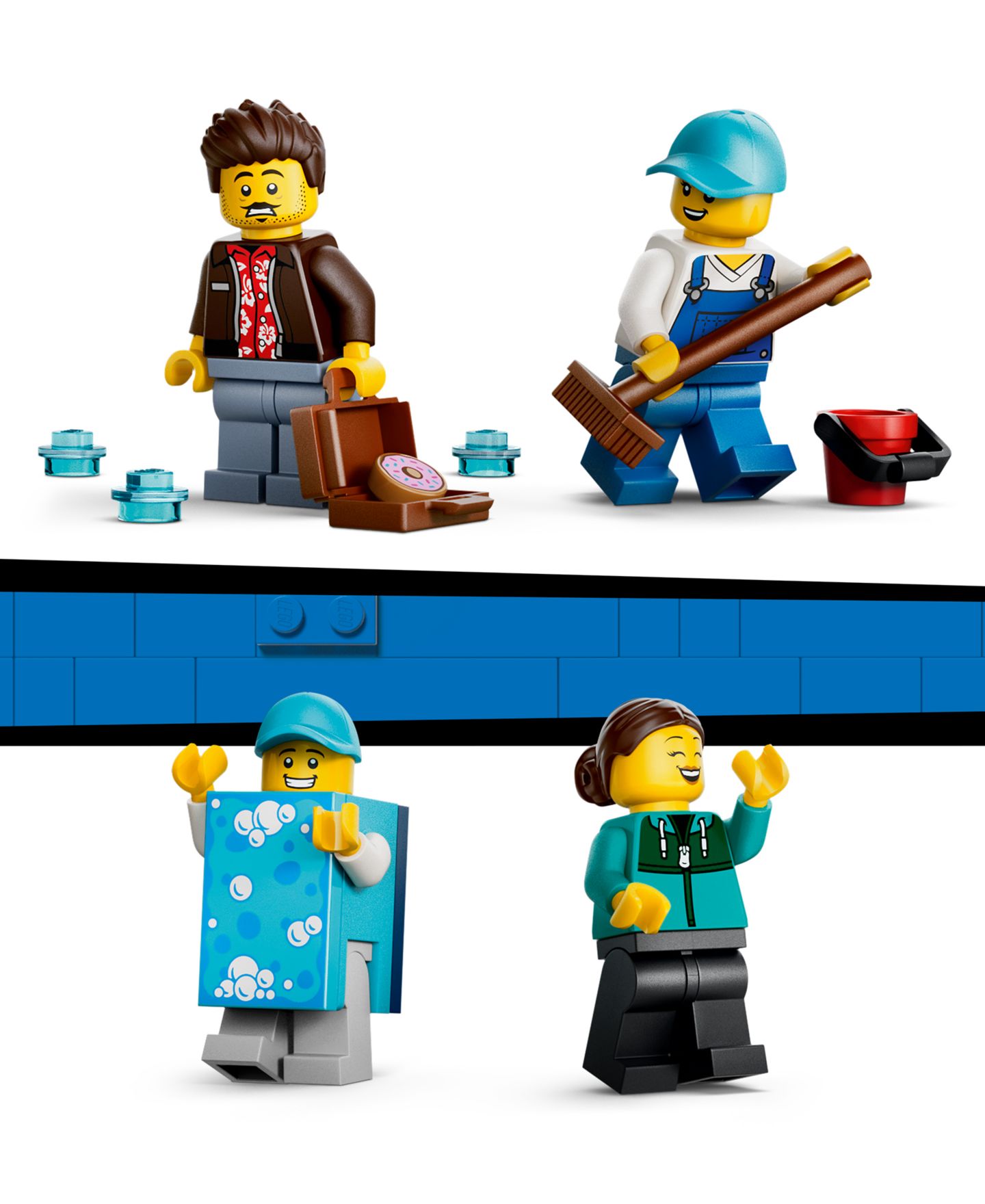 Детские конструкторы LEGO® City Drive-Through Car Wash Toy 60497, 583 Pieces — фото 6