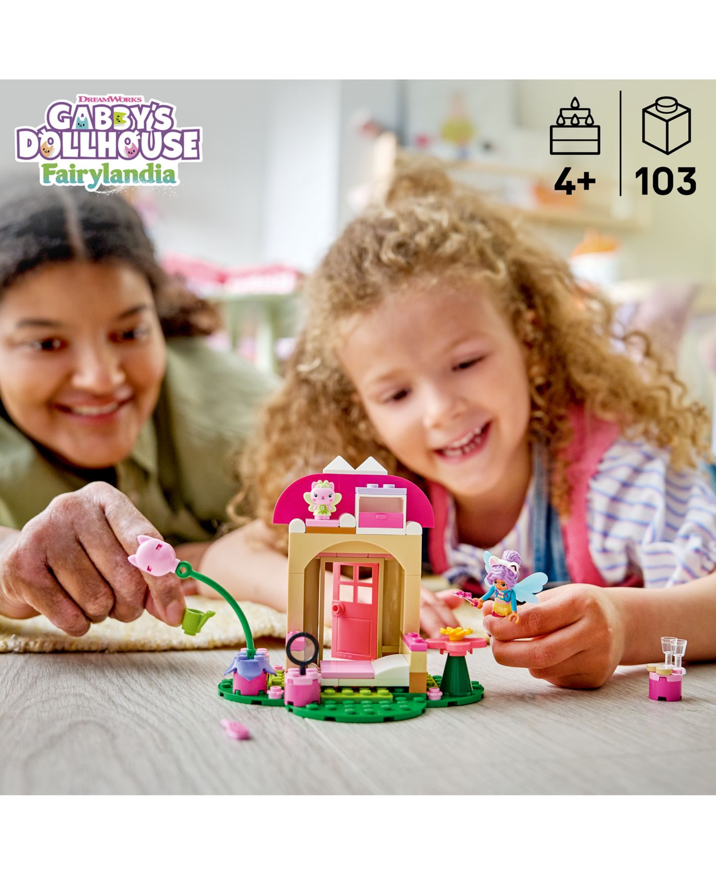 Детские конструкторы LEGO® Gabby’s Dollhouse Kitty Fairy’s Garden House 11212, 103 Pieces — фото 4