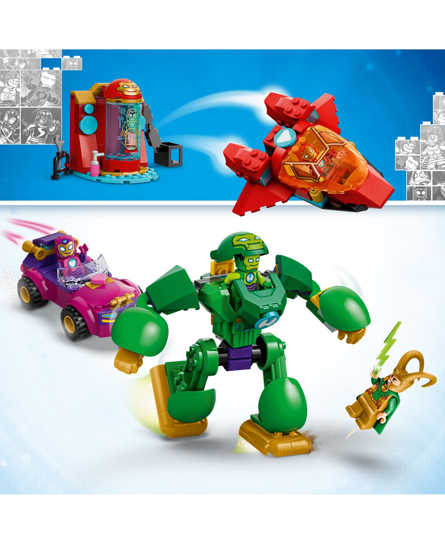 Детские конструкторы LEGO® Marvel Iron Man and His Awesome Friends Loki vs Team Iron Man 11211, 204 Pieces — фото 4