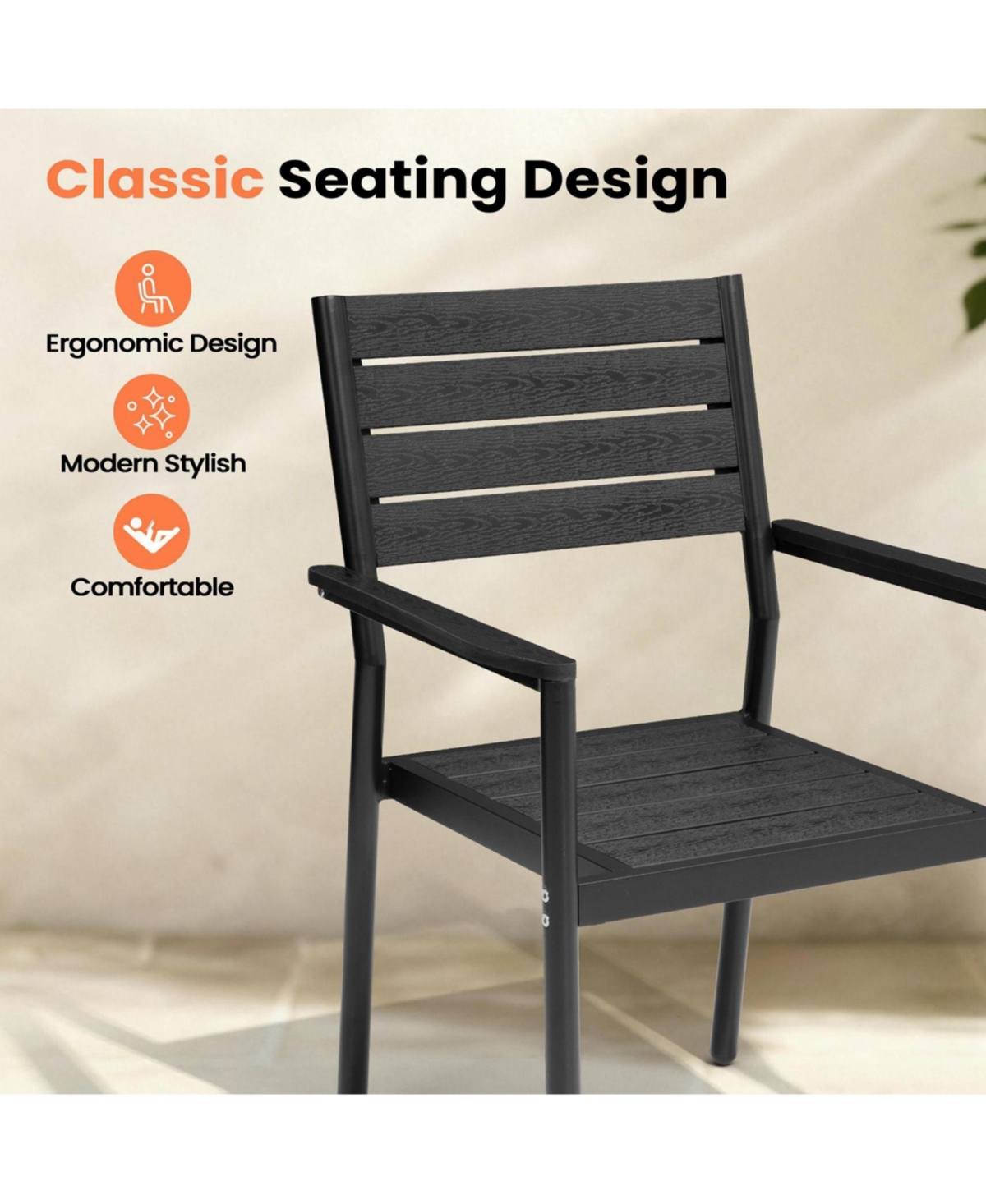 Pellebant Outdoor Patio Aluminum Dining Chairs with Armrest