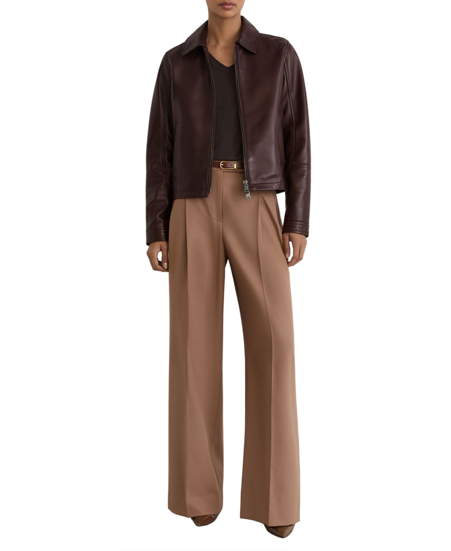 Women's Sorina Leather Moto Zip-Through Jacket