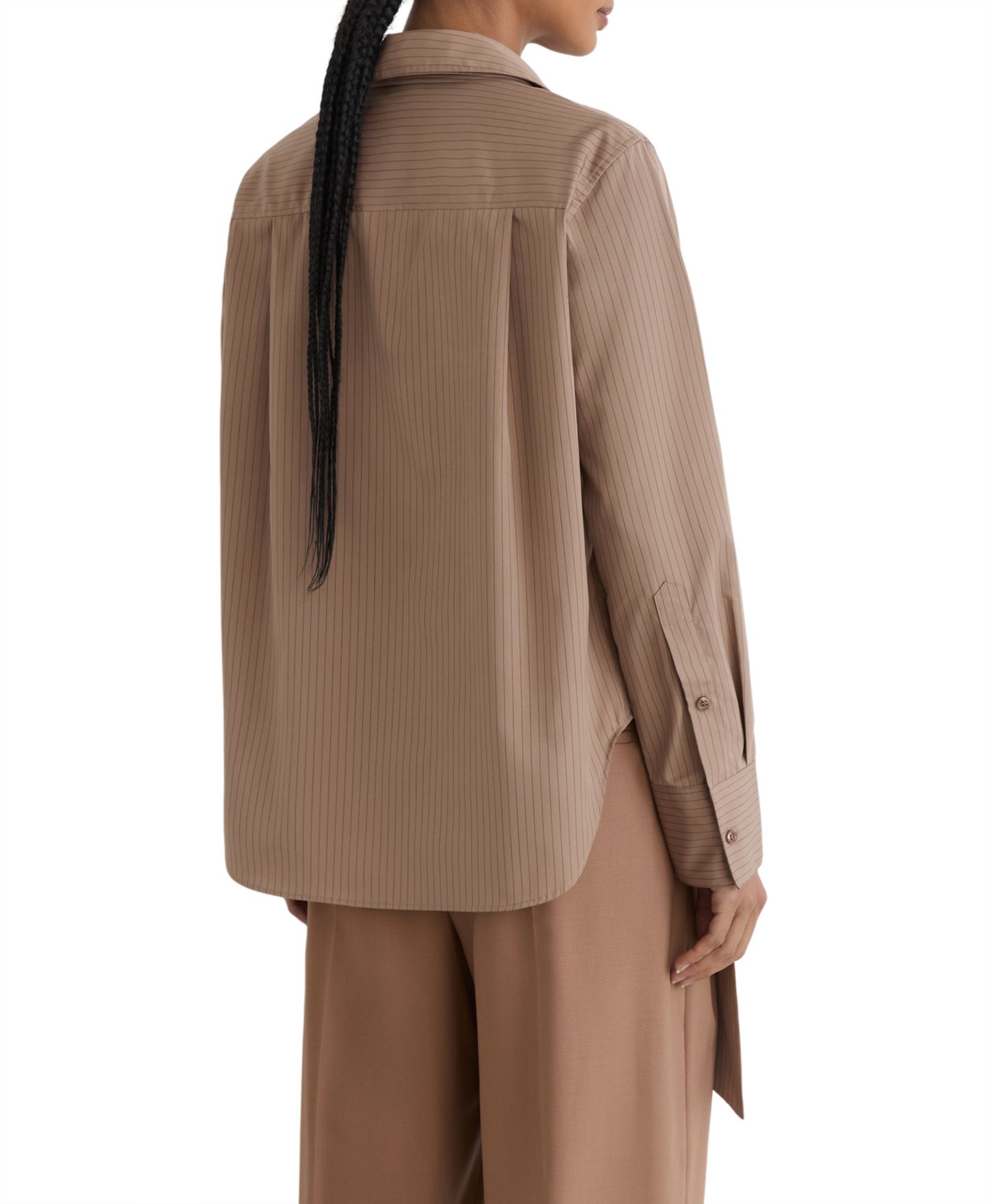 Женская блузка REISS Elowen Striped Tie-Neck, цвет: Мокко коричневый — фото 2