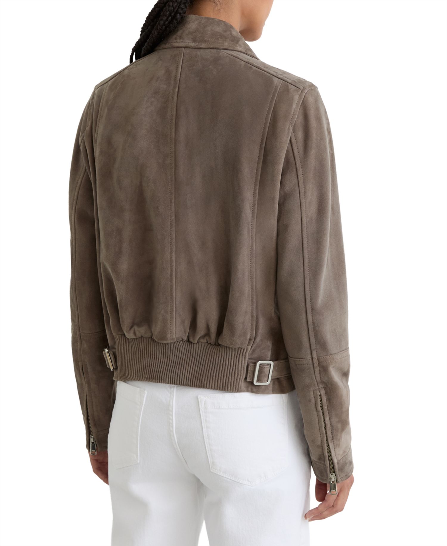 Women's Suede Zip-Through Moto Jacket
