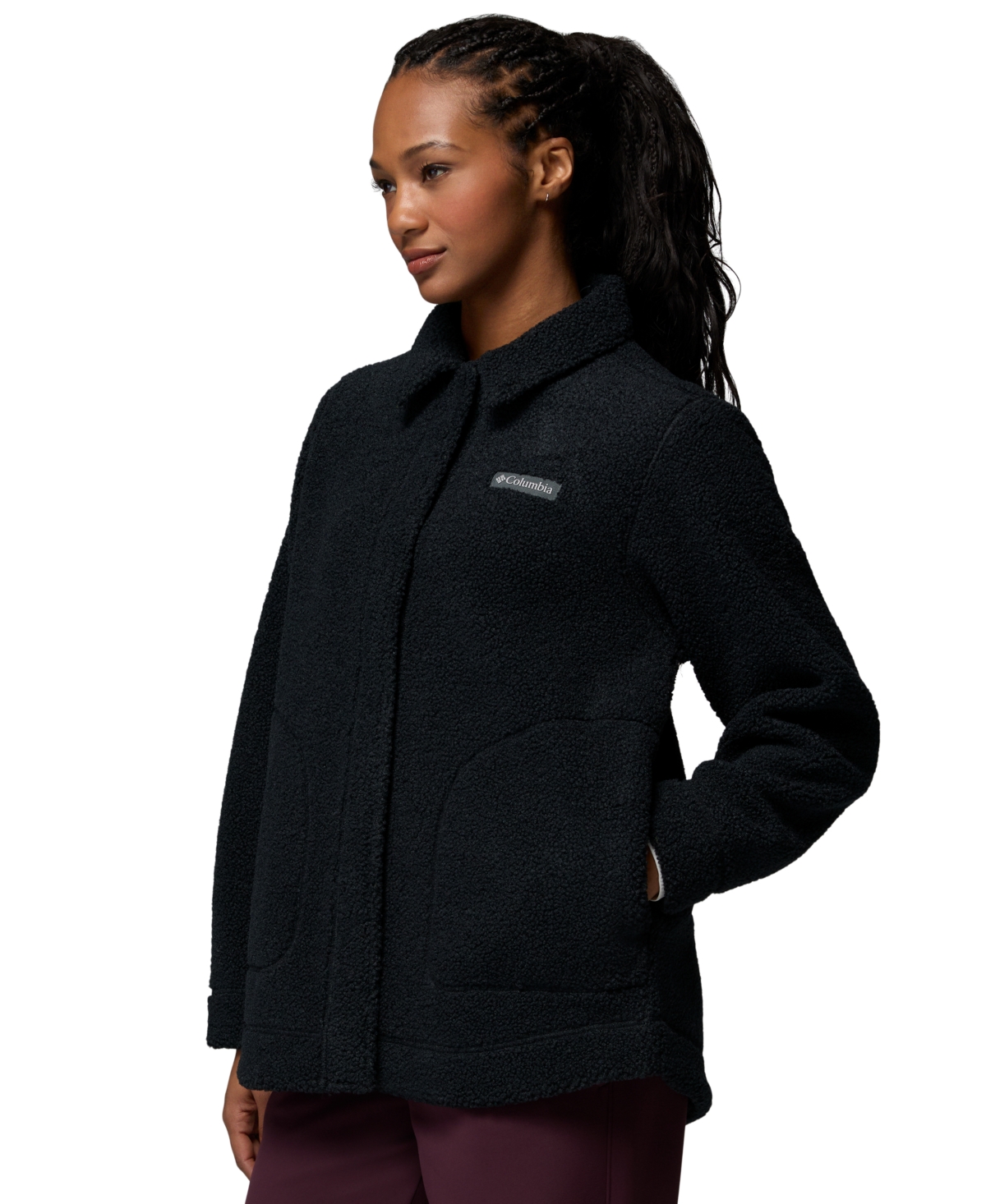 Columbia Women's Panorama Insulated Sherpa-Fleece Long-Sleeve Shirt Jacket