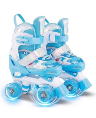 Kids Adjustable Roller Skates 4 Sizes with Light-up Wheels for Toddler