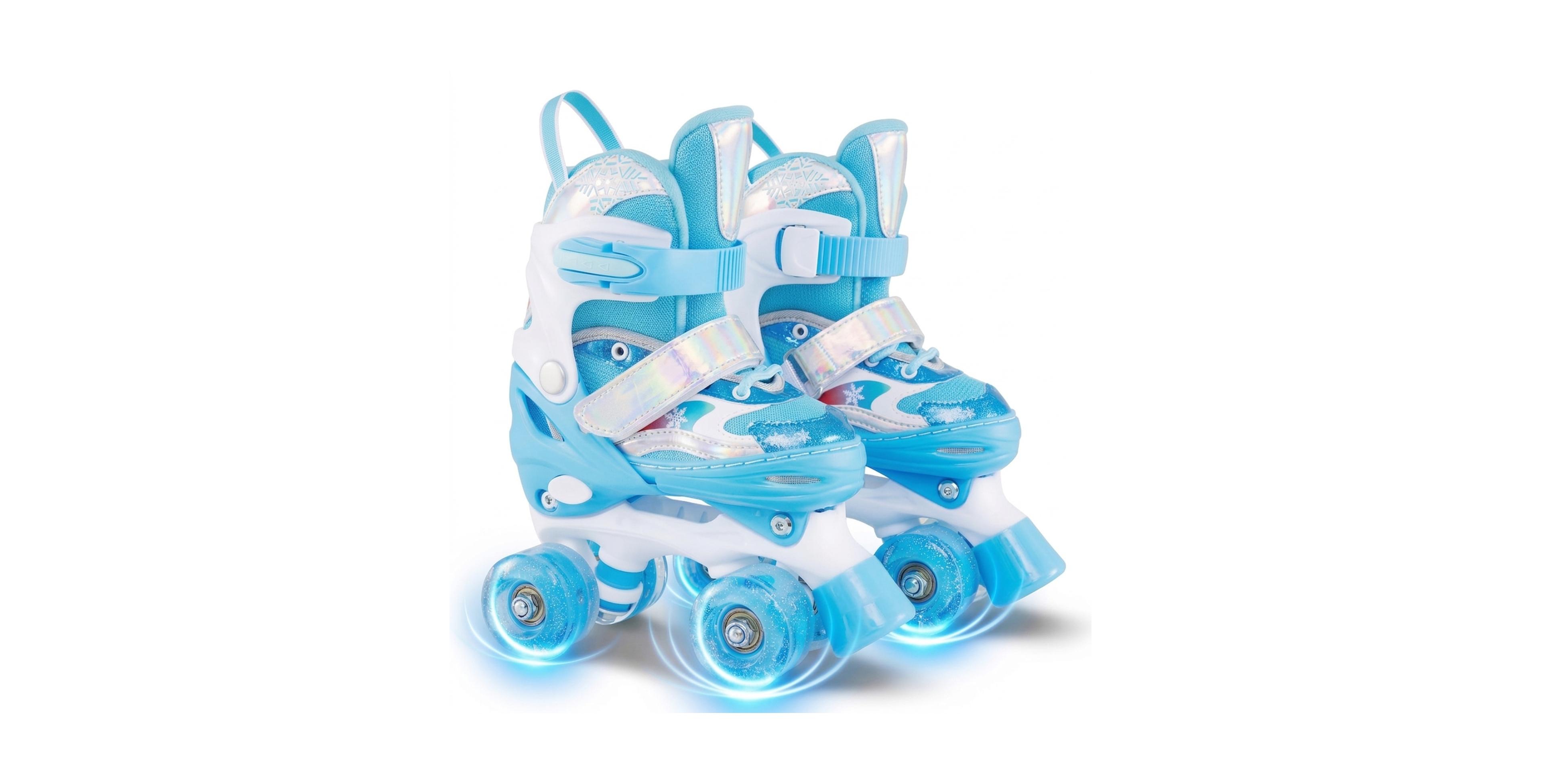 Sugift Kids Adjustable Roller Skates 4 Sizes with Light-up Wheels for Toddler