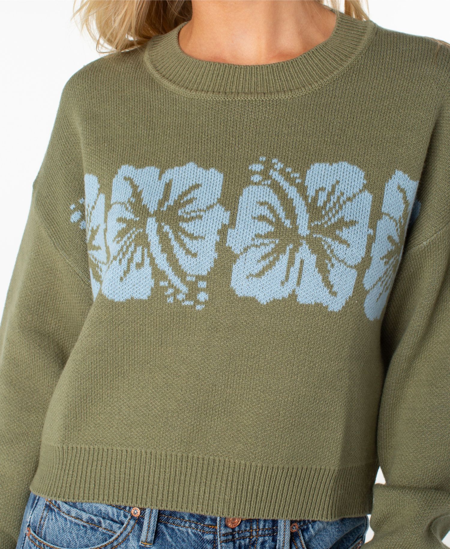 Women's Hibiscus Harmony Crop Sweater