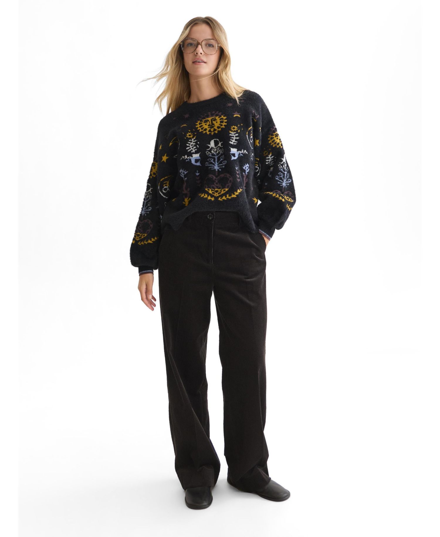 Women's Cleo High-Rise Wide-Leg Corduroy Pants, 30" Inseam