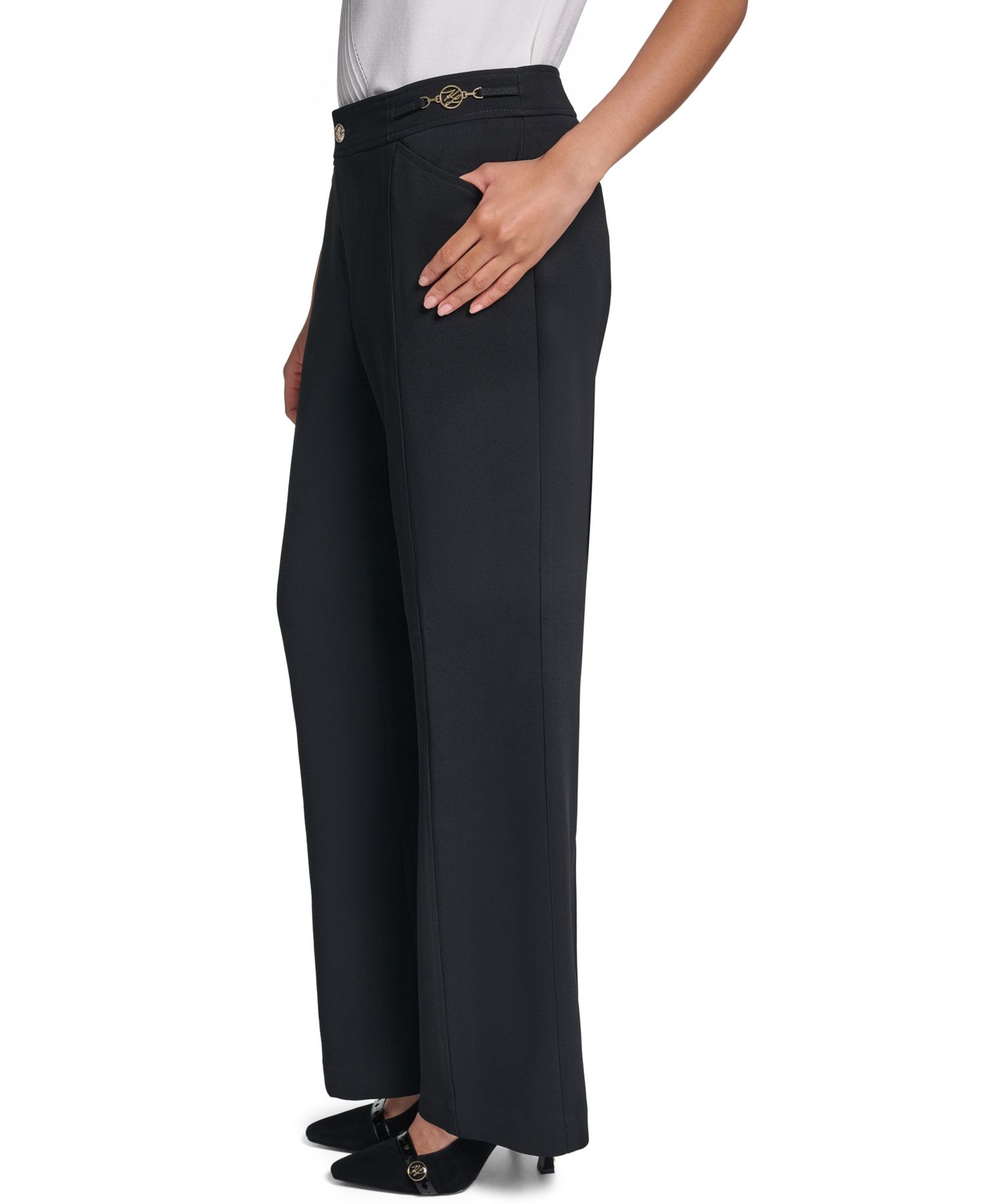 Petite High-Waisted Wide-Leg Pants