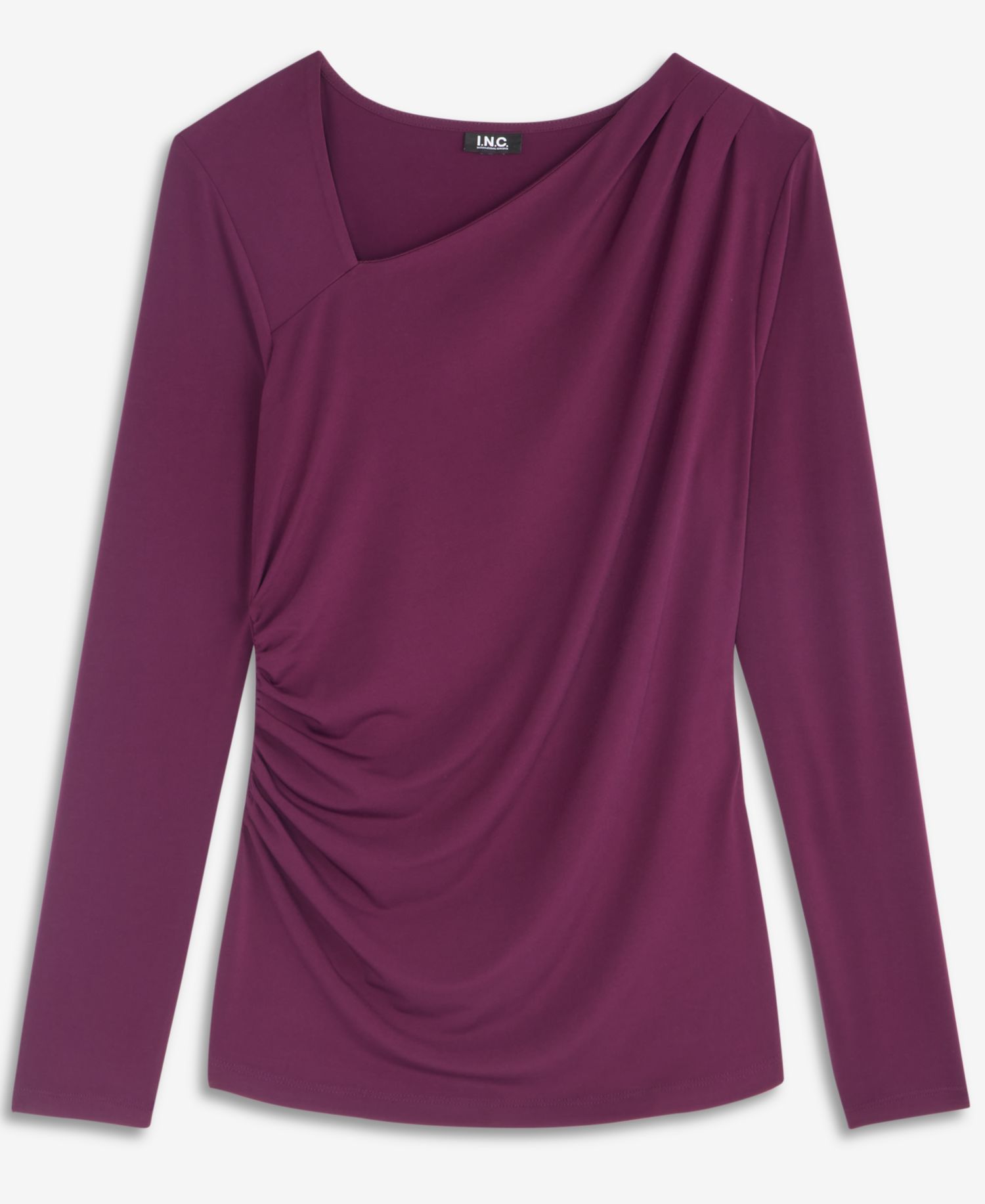Women's Asymmetrical-Neck Long-Sleeve Top