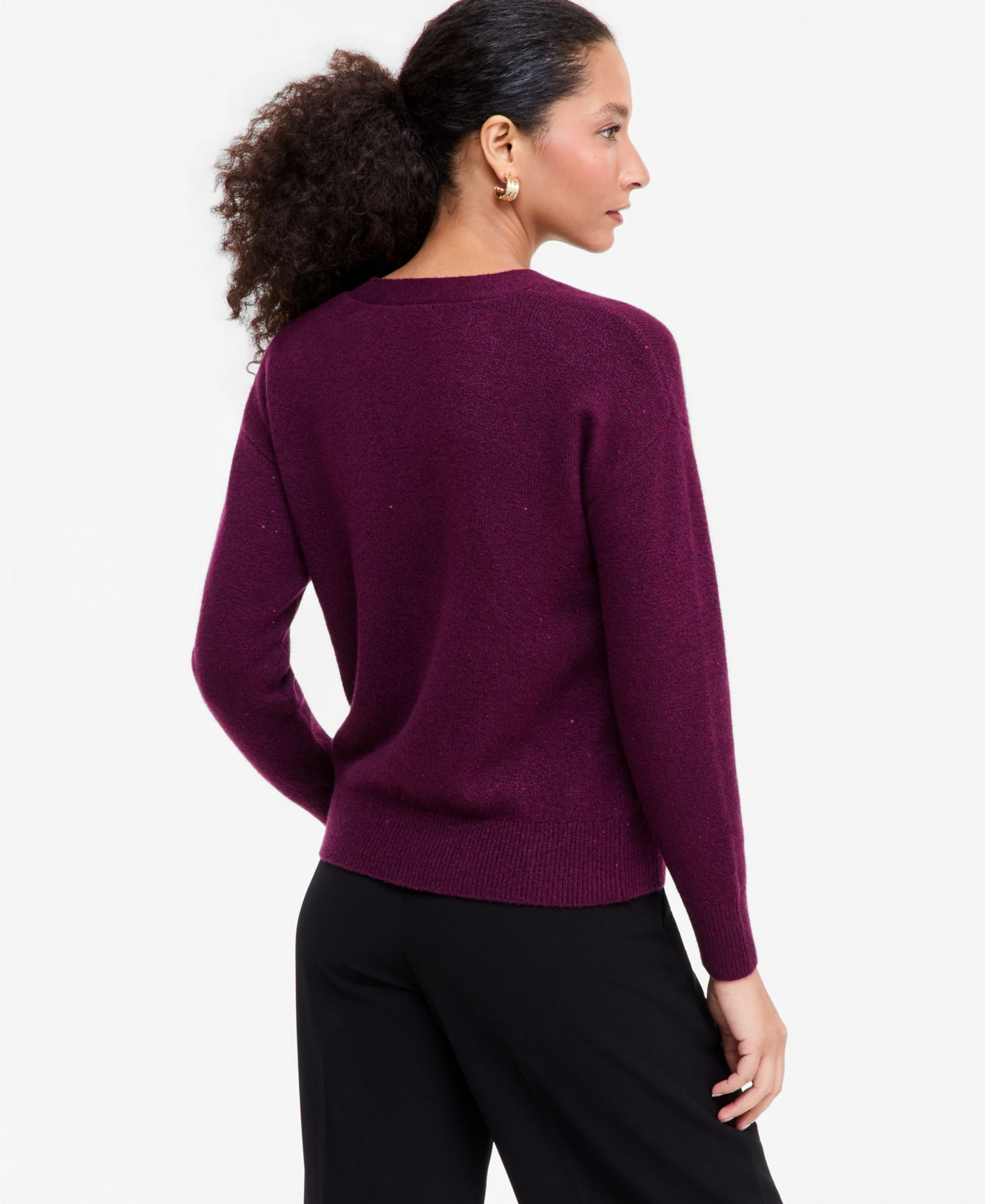 Women's Roving Sequin Long-Sleeve V-Neck Cardigan