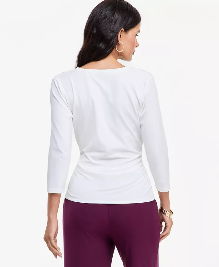 Women's V-Neck 3/4-Sleeve Knit Top - thumbnail 8