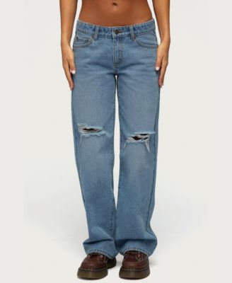 Women's Juju Distressed Low-Rise Baggy Jeans