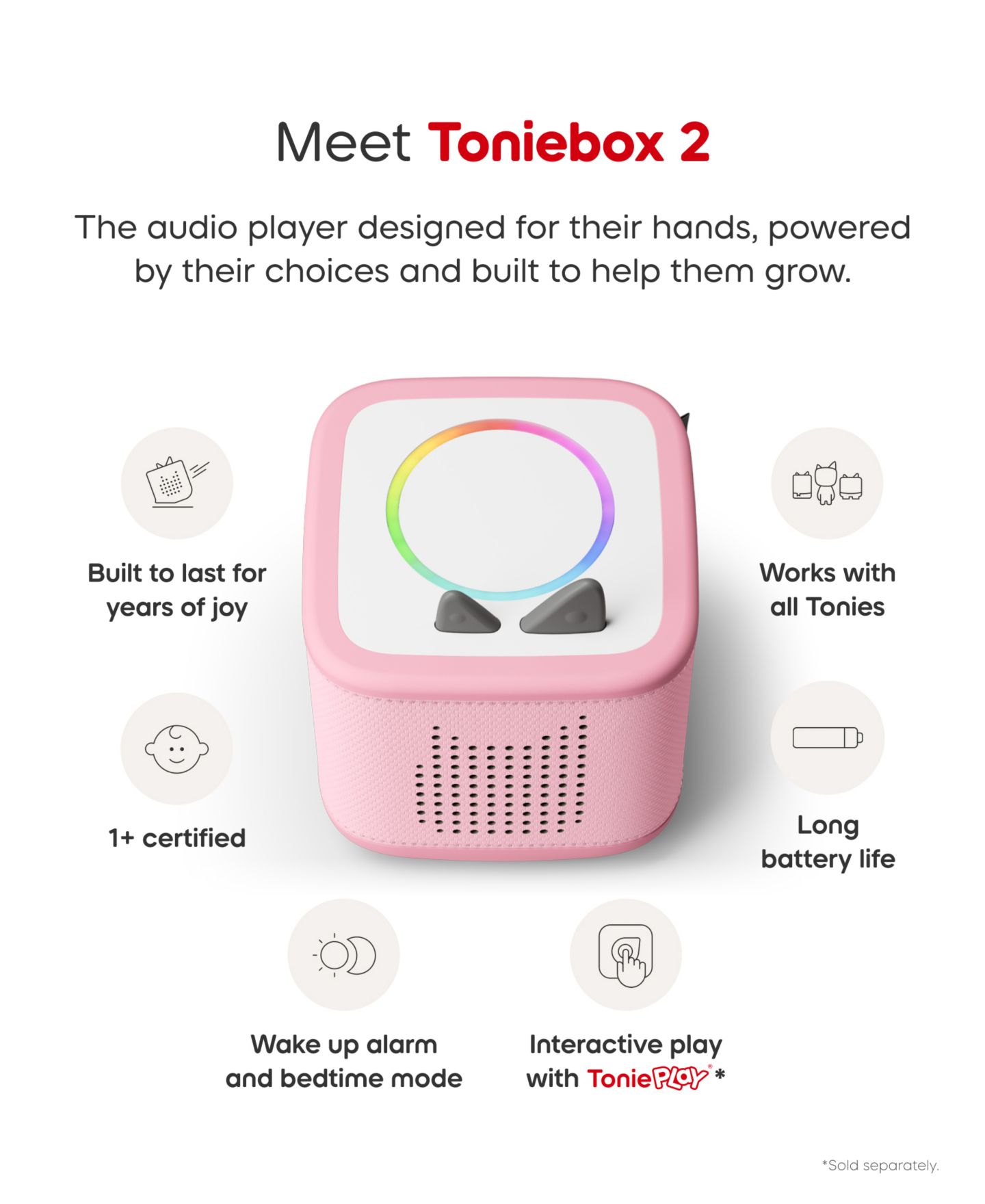 Детские игрушки Tonies Toniebox 2 Bluey Screen-Free Starter Set Audio Player, Ages 3+ — фото 3